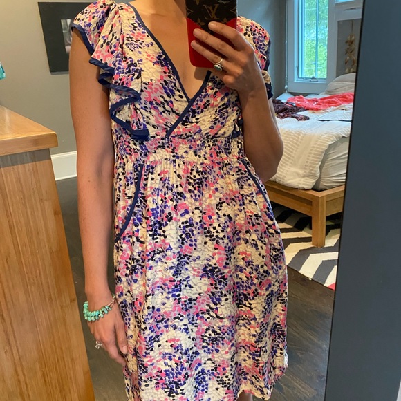 Yumi Kim Silk Mini Dress XS Flutter Sleeve 0 2 - Picture 3 of 13